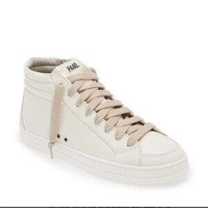 P448 Off-White Women’s High Top Sneakers Size 8 Streetwear Minimal Urban Chic